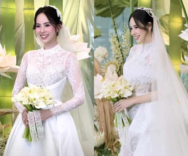 Người mẫu Hương Liên kết hôn với chồng hơn 12 tuổi tại Hà Nội