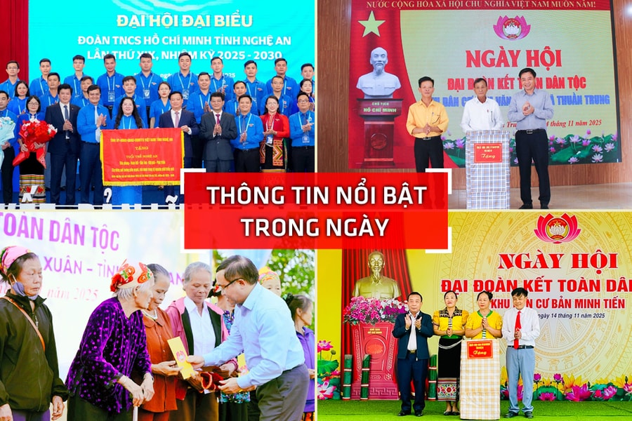 Nghệ An: Thông tin nổi bật trong ngày 14/11