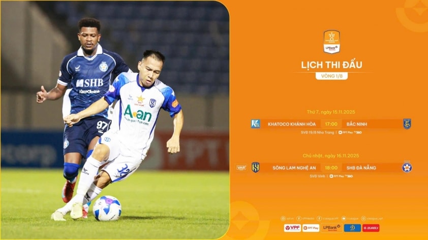 Cúp Quốc gia 1/8: Khánh Hòa vs Bắc Ninh, SLNA gặp Đà Nẵng