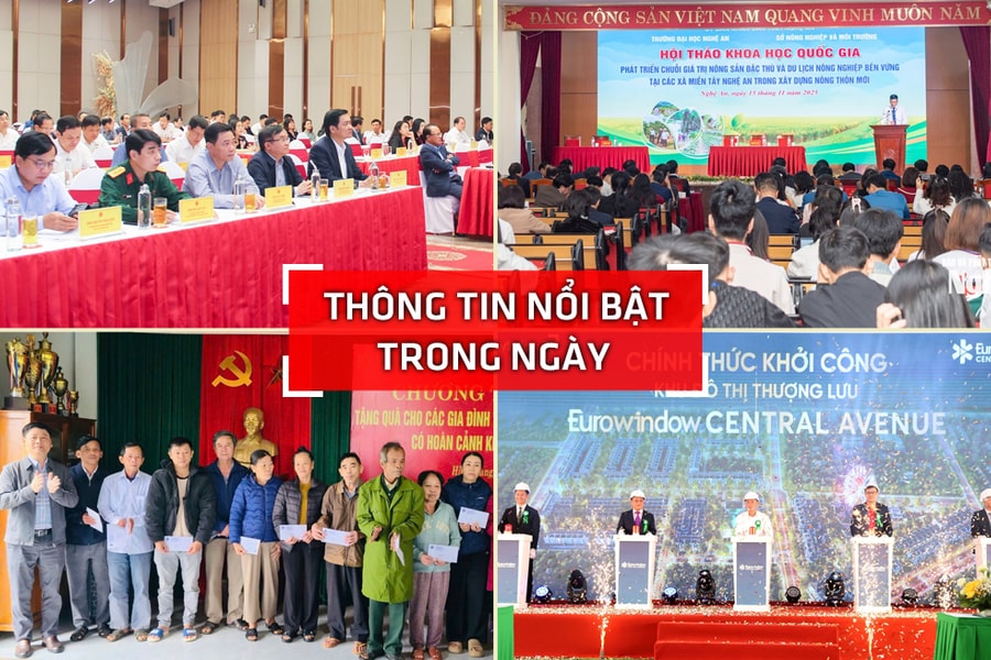 Nghệ An: Thông tin nổi bật ngày 15/11