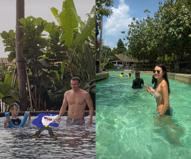 Chồng cũ Hoàng Oanh đưa con trai đi chơi cùng bạn gái mới