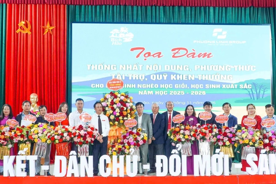 UBND xã Bích Hào ký kết chương trình phối hợp phát triển giáo dục với Tập đoàn Phương Linh