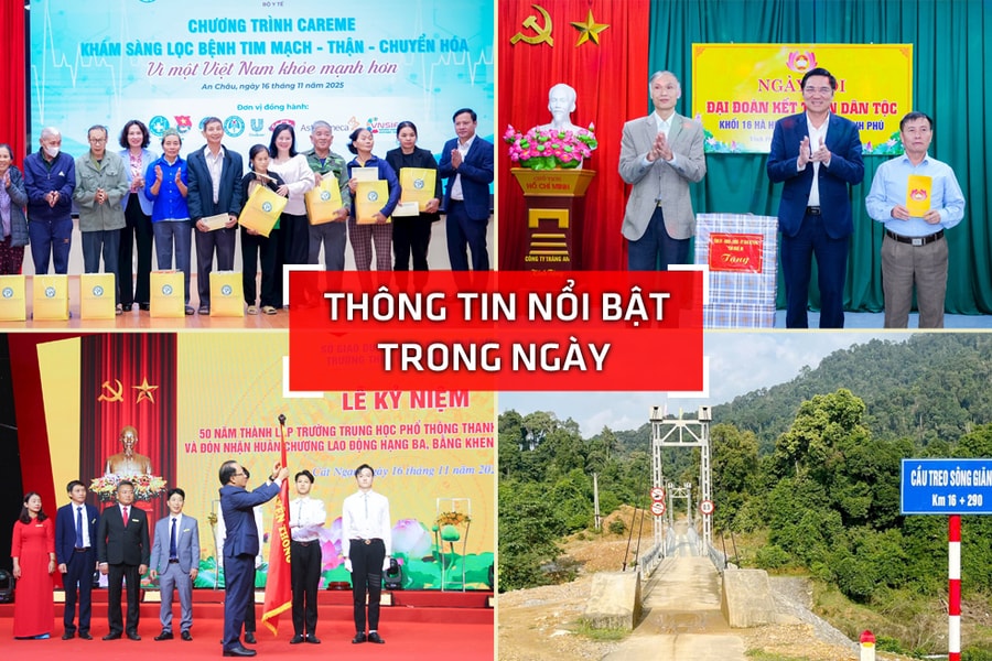 Nghệ An: Thông tin nổi bật ngày 16/11