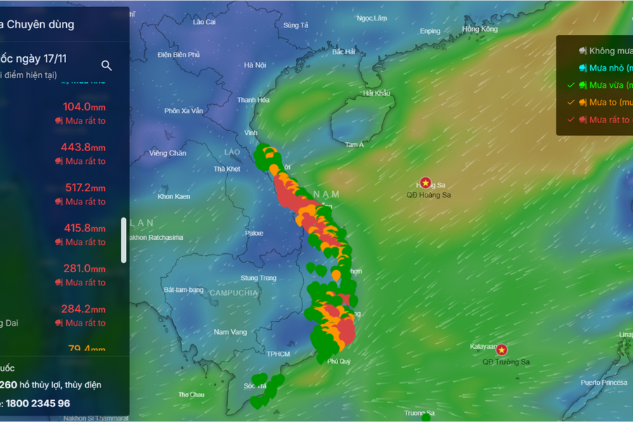 Mưa lớn dồn dập, lũ trên sông Hương và sông Bồ tiếp tục lên cao