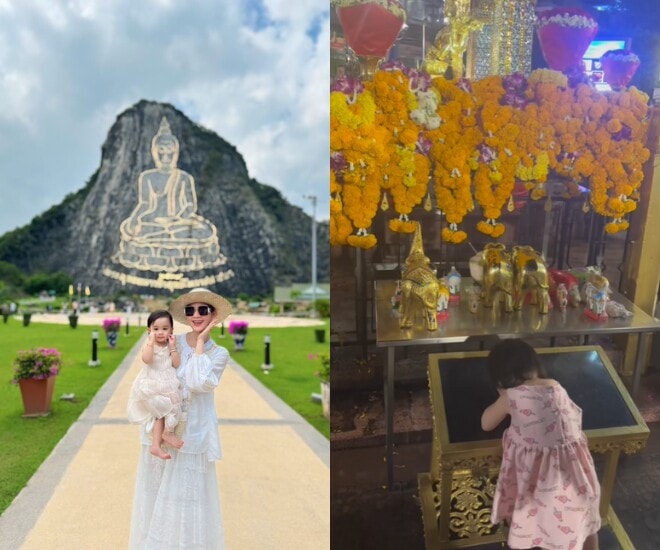 Kha Ly, Thanh Duy đưa con gái 1 tuổi sang Thái Lan trả lễ