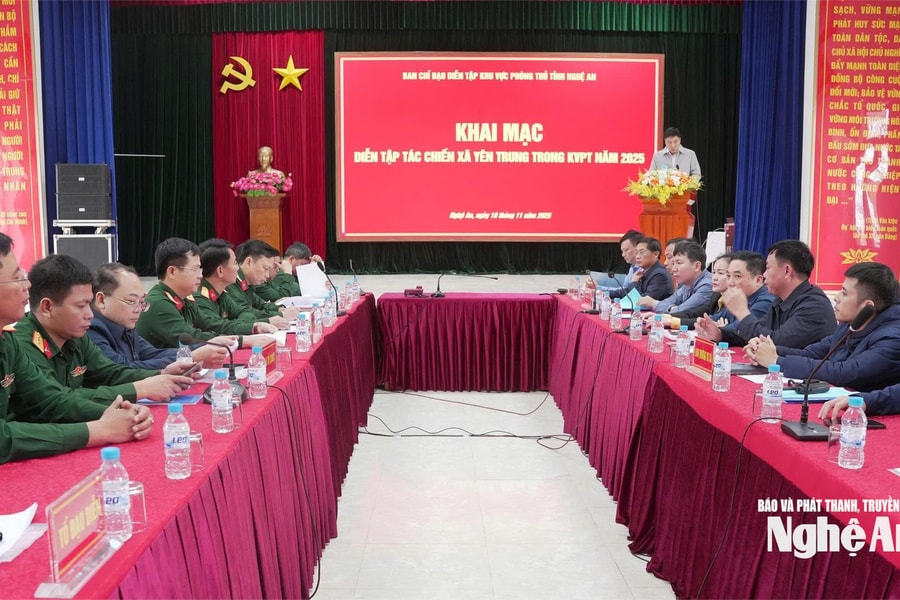 Khai mạc diễn tập tác chiến xã Yên Trung trong khu vực phòng thủ