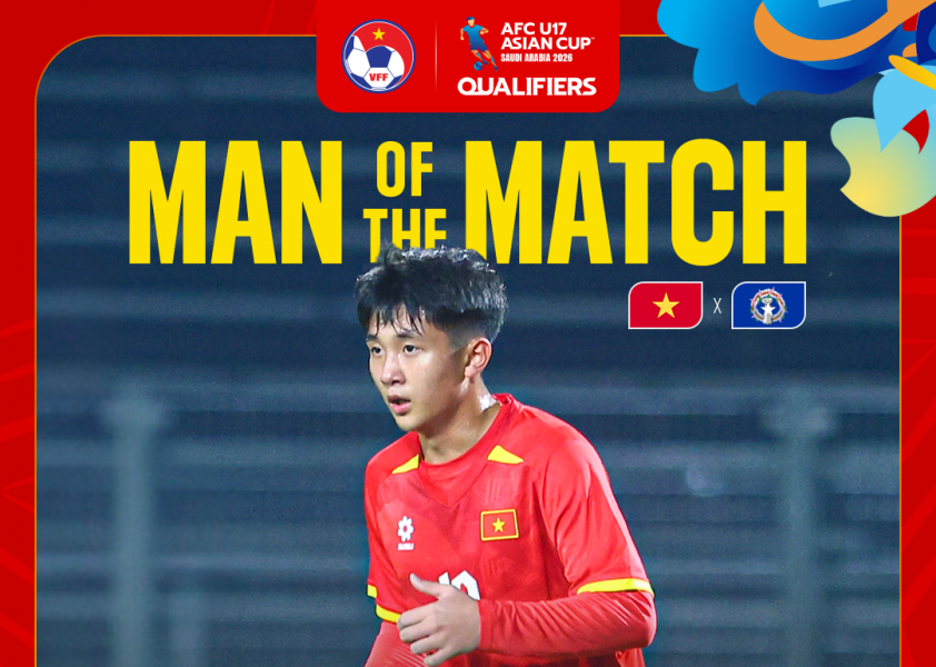 U17 Việt Nam thắng 14-0, Trần Mạnh Quân được AFC vinh danh