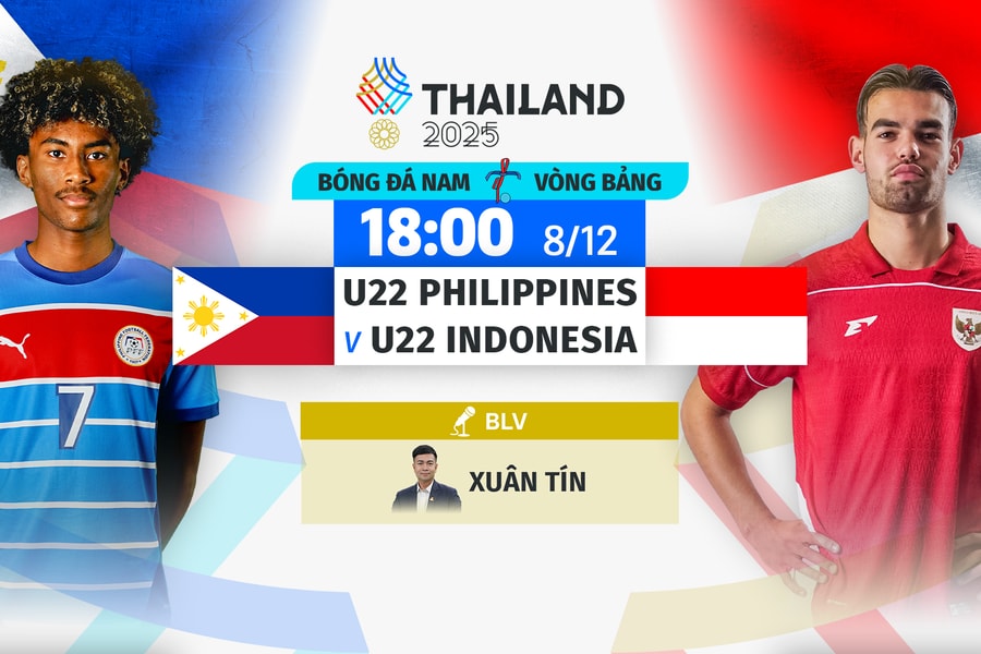 VTV5, VTV6 trực tiếp U22 Philippines vs Indonesia 18h00 hôm nay 8/12/2025