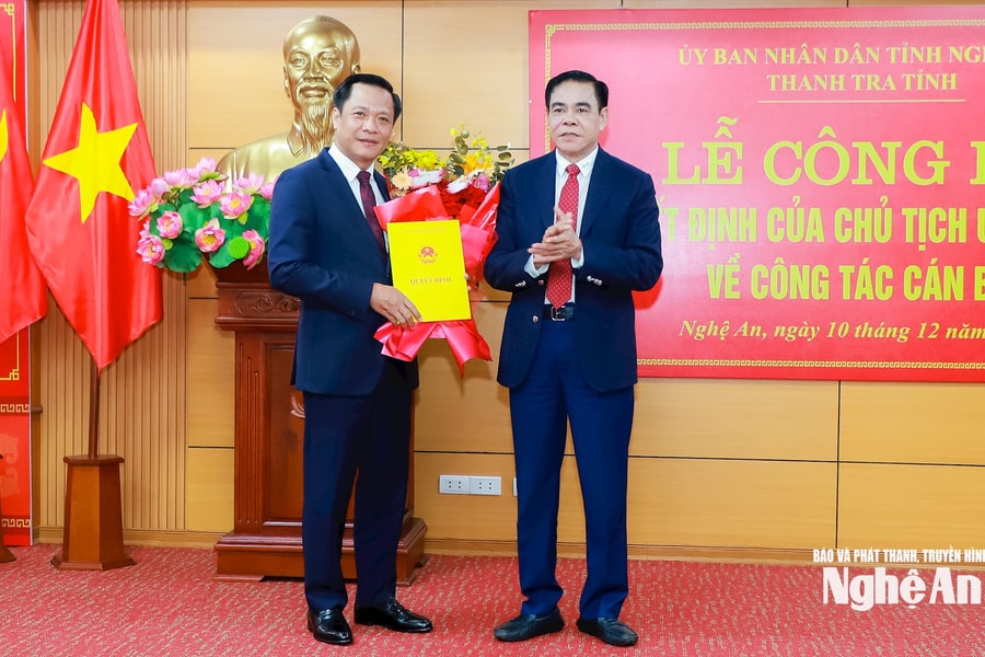 Nghệ An điều động, bổ nhiệm đồng chí Vũ Tuấn Dũng - Bí thư Đảng ủy, Chủ tịch HĐND xã Hợp Minh giữ chức Chánh Thanh tra tỉnh