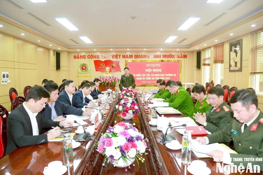 Hội nghị kiểm điểm tập thể, cá nhân Ban Thường vụ Đảng ủy Công an tỉnh năm 2025