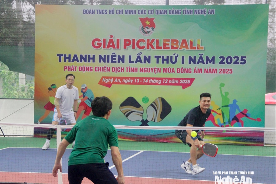Gần 80 vận động viên tranh tài tại Giải Pickleball thanh niên lần thứ I năm 2025