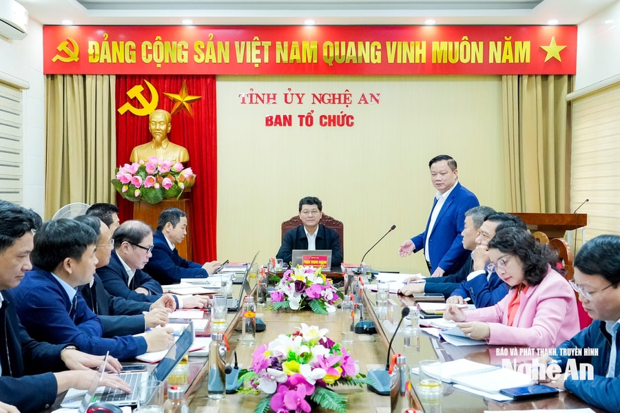 Bí thư Tỉnh ủy Nguyễn Khắc Thận dự, chỉ đạo kiểm điểm tập thể lãnh đạo Ban Tổ chức Tỉnh ủy