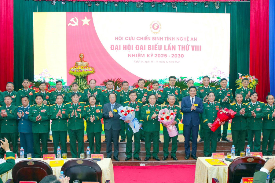 Trang trọng Đại hội đại biểu Hội Cựu chiến binh tỉnh Nghệ An lần thứ VIII