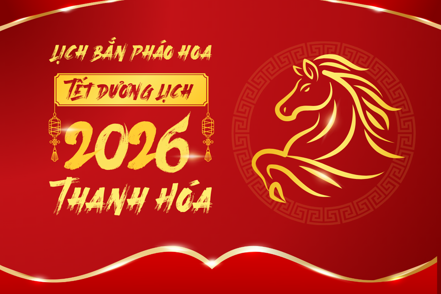 Lịch bắn pháo hoa Tết Dương lịch 2026 tại tỉnh Thanh Hóa