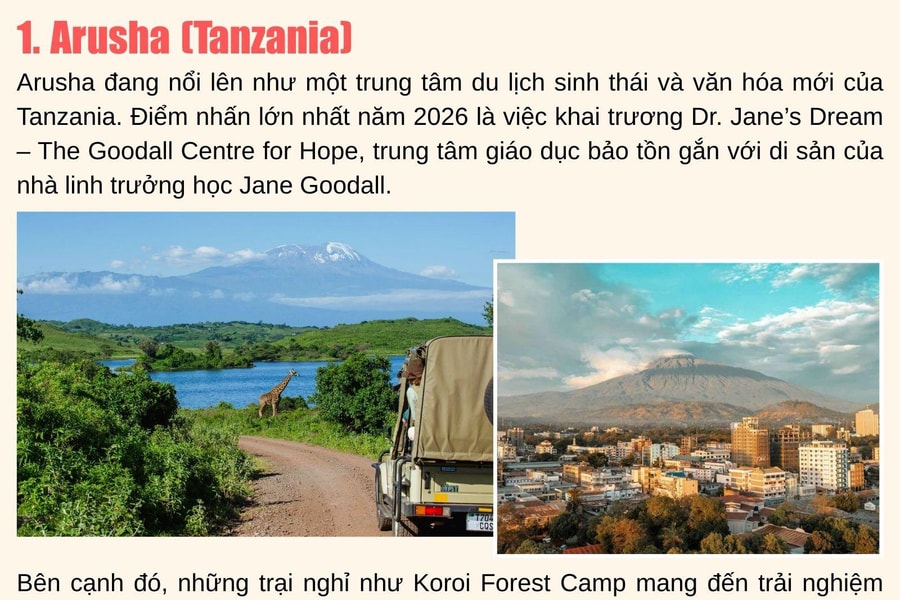 9 điểm đến thế giới cho kế hoạch du lịch năm 2026