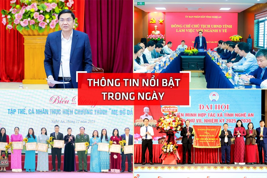 Nghệ An: Thông tin nổi bật ngày 23/12
