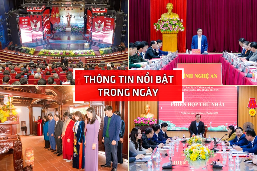 Nghệ An: Thông tin nổi bật ngày 26/12