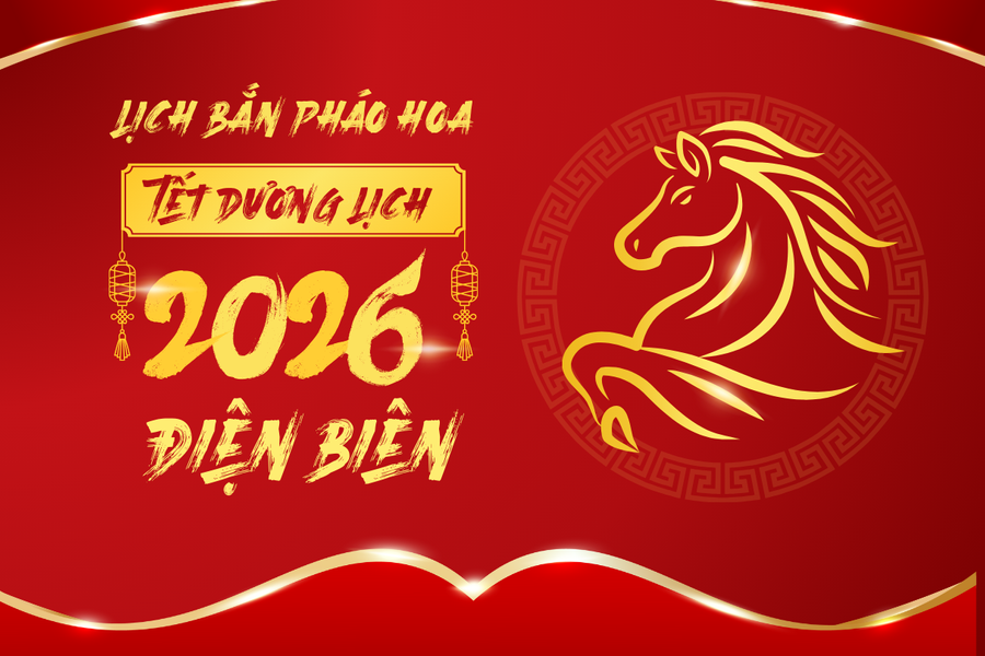 Điện Biên bắn pháo hoa Tết Dương lịch 2026 tại Phố đi bộ Mường Thanh