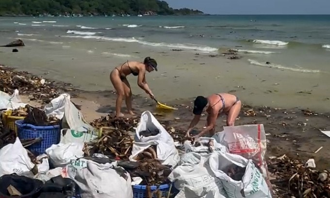 Phú Quốc: Hai bãi biển đẹp nhất ngập trong lục bình và rác thải đầu năm 2026