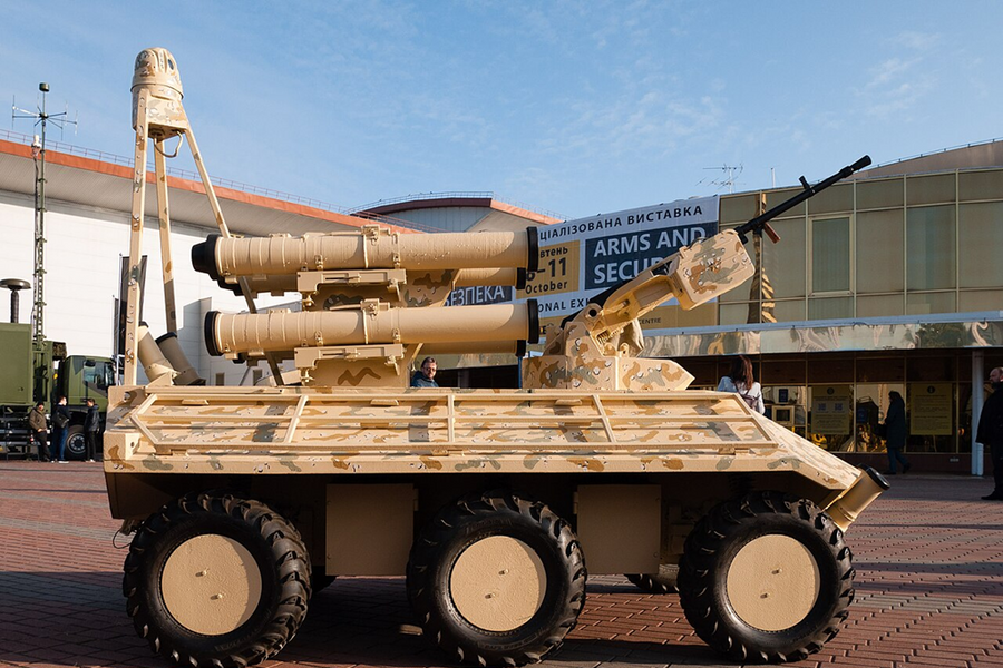 Ukraine tích hợp tên lửa Stugna-P lên robot mặt đất để đối phó giáp xe tăng Nga