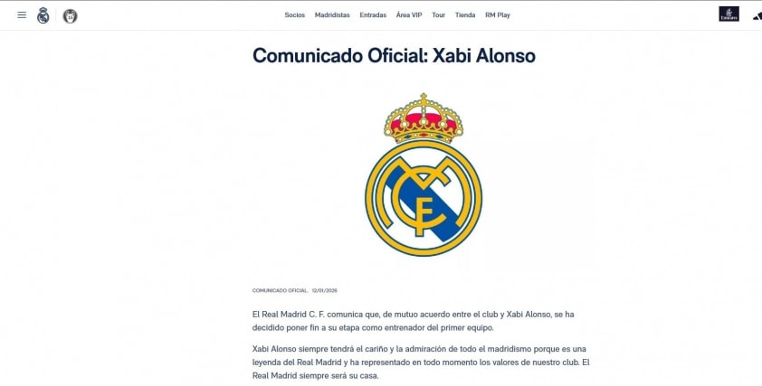 Real Madrid sa thải HLV Xabi Alonso ngay sau thất bại tại chung kết Siêu cúp Tây Ban Nha