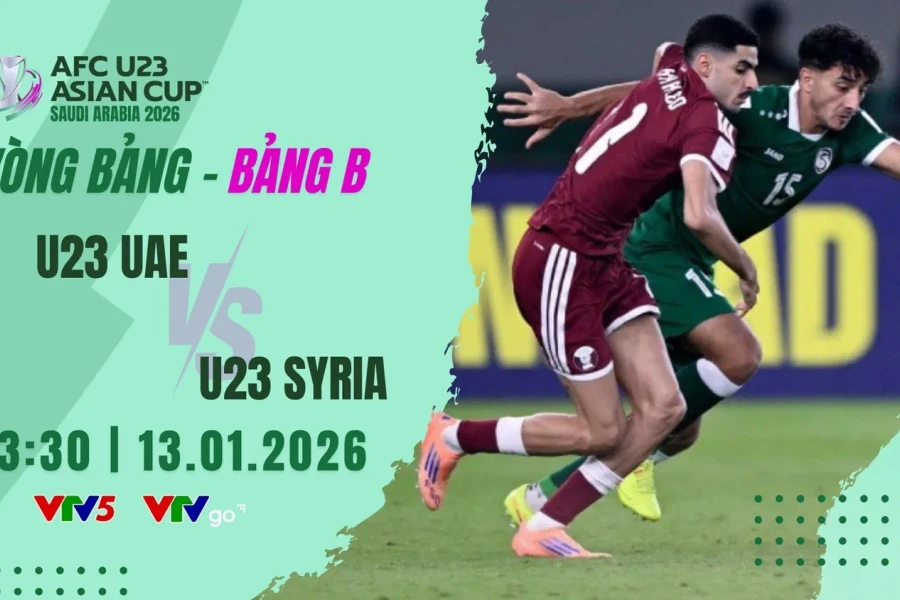 VTV5 VTVgo trực tiếp bóng đá U23 UAE vs U23 Syria ngày 13/1