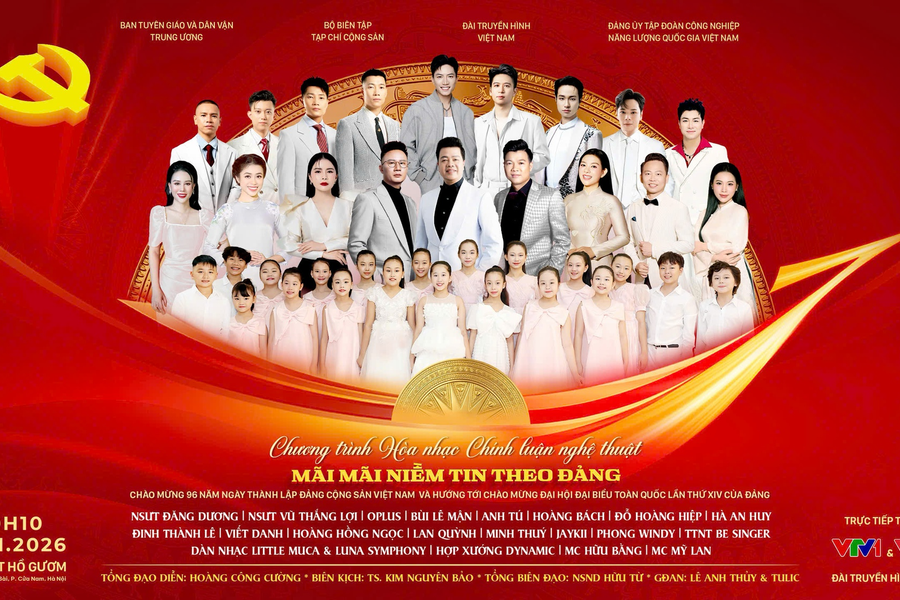 Chương trình hòa nhạc Mãi mãi niềm tin theo Đảng 2026: Bản giao hưởng chào mừng Đại hội XIV