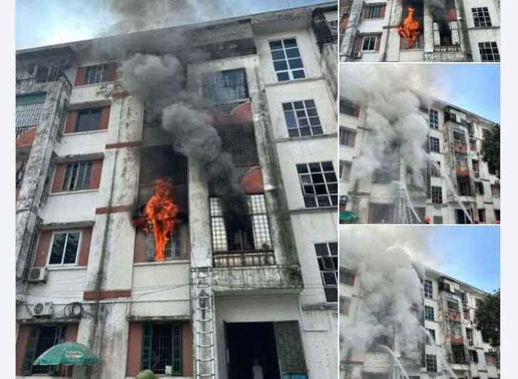 Cháy tại chung cư Nam Nguyễn Sĩ Sách - phường Trường Vinh
