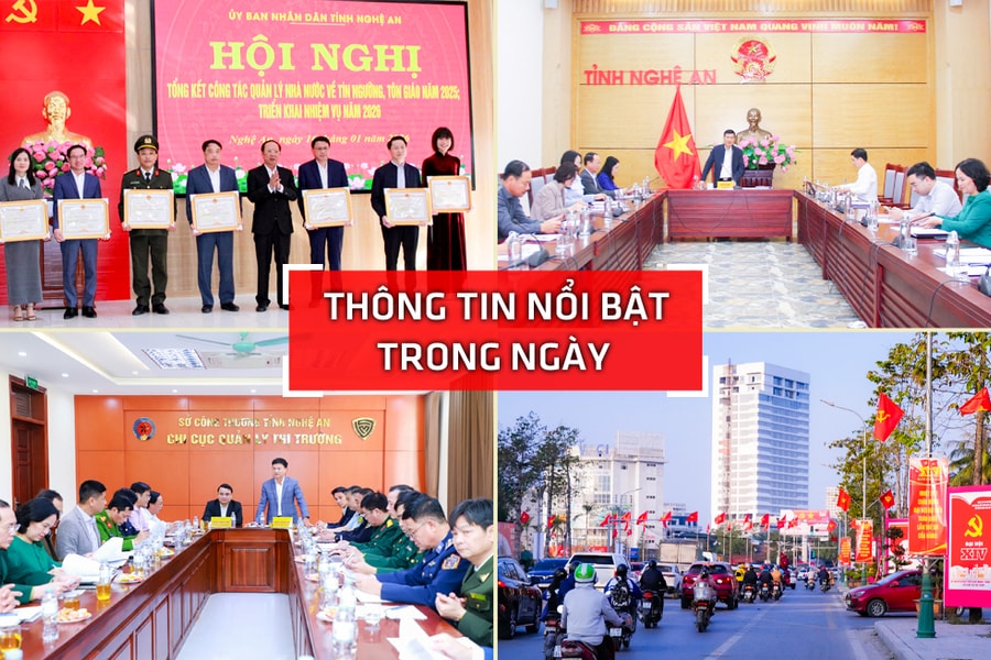 Nghệ An: Thông tin nổi bật ngày 16/1