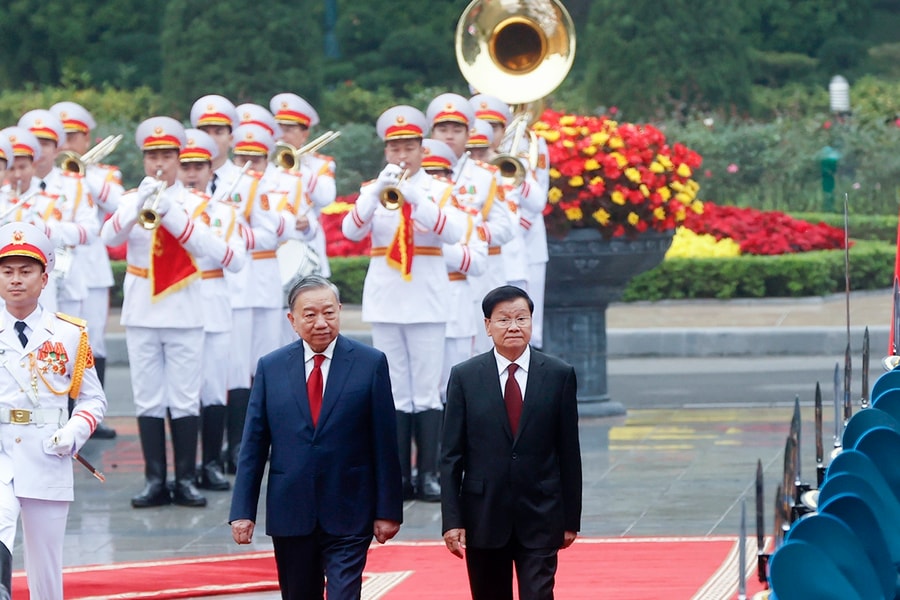 Tổng Bí thư Tô Lâm chủ trì lễ đón Tổng Bí thư, Chủ tịch nước Lào