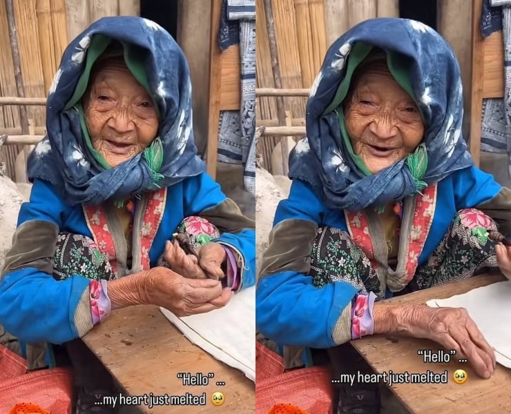 Hà Giang: Bà cụ bản địa gây sốt mạng xã hội với câu chào Hello dễ mến
