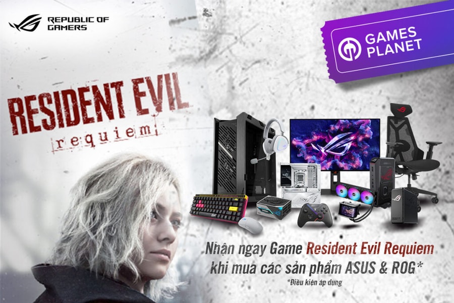Sắm linh kiện Asus và ROG tại Phong Vũ nhận ngay code game Resident Evil Requiem