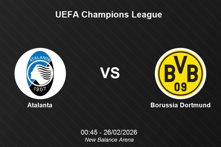 Nhận định Atalanta vs Borussia Dortmund - UEFA Champions League ngày 26/02