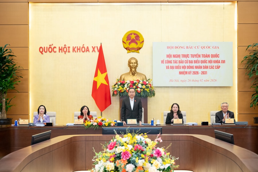 Chủ tịch Quốc hội Trần Thanh Mẫn chủ trì Hội nghị trực tuyến toàn quốc triển khai công tác bầu cử