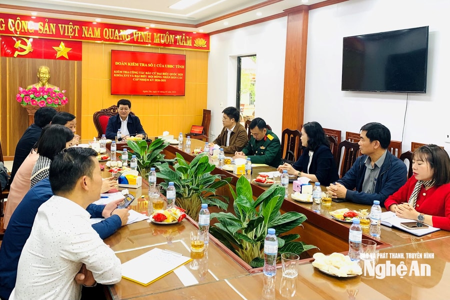 Trưởng ban Tổ chức Tỉnh ủy kiểm tra công tác chuẩn bị bầu cử tại xã Nghĩa Thọ