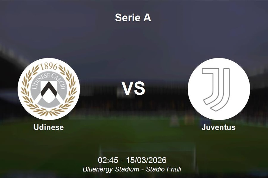Nhận định Udinese vs Juventus - Serie A 15/03/2026