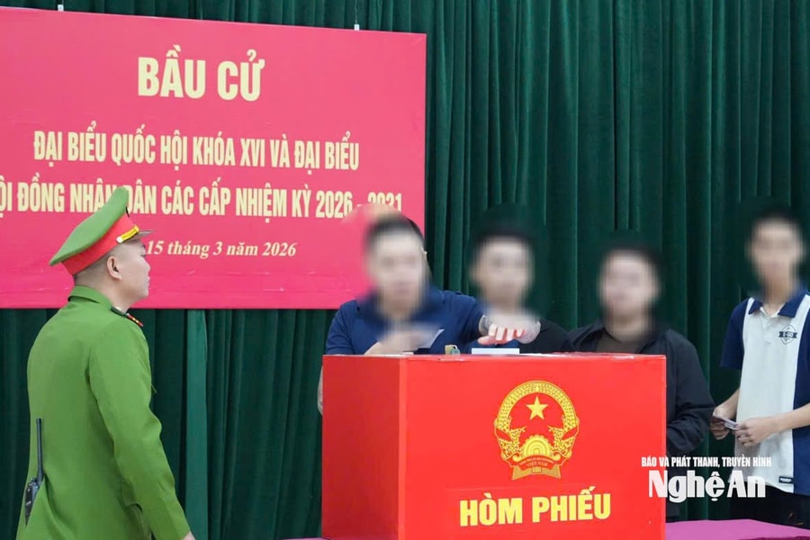 Không khí ngày bầu cử tại Trại tạm giam Công an tỉnh Nghệ An
