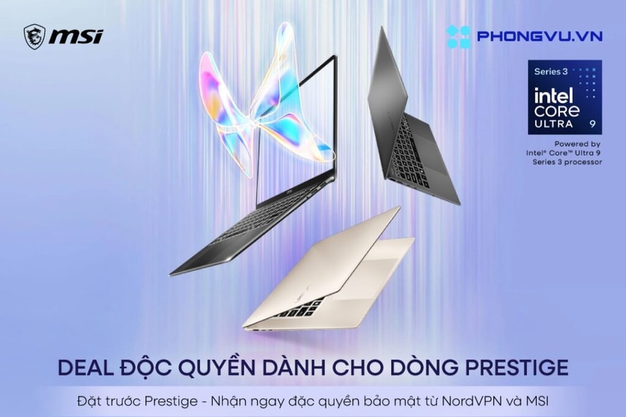 Đặt trước MSI Prestige Series tại Phong Vũ: Nhận gói quà tặng công nghệ hơn 7 triệu đồng