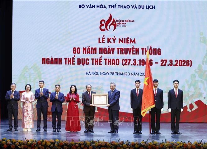 Tổng Bí thư dự Lễ kỷ niệm 80 năm ngày truyền thống ngành Thể dục, Thể thao