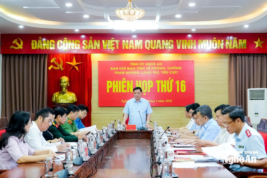 Ban Chỉ đạo tỉnh về phòng, chống tham nhũng, lãng phí, tiêu cực họp phiên thứ 16