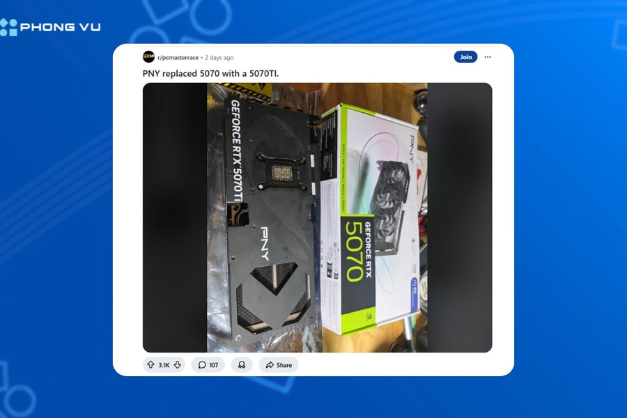 Nvidia gây bất ngờ khi đổi card RTX 5070 hỏng lấy bản RTX 5070 Ti cho khách hàng