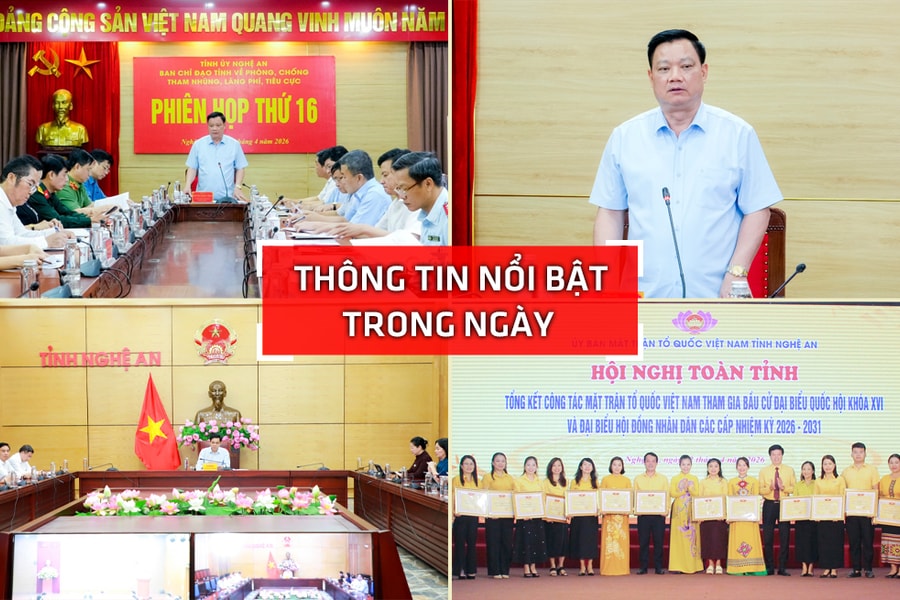 Nghệ An: Thông tin nổi bật ngày 2/4