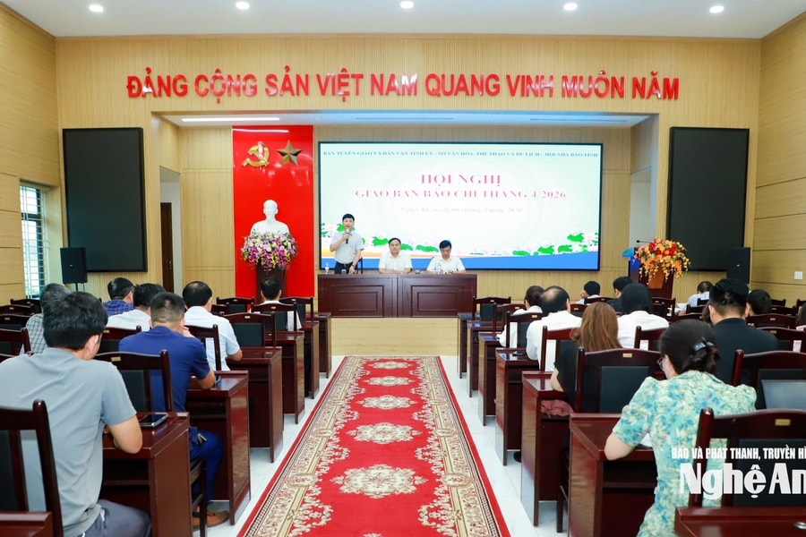 Nghệ An tổ chức Hội nghị giao ban báo chí tháng 4/2026