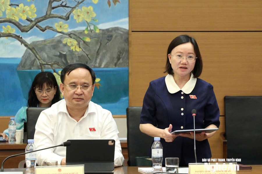 Đại biểu Quốc hội khóa XVI tỉnh Nghệ An đóng góp ý kiến vào các dự án luật