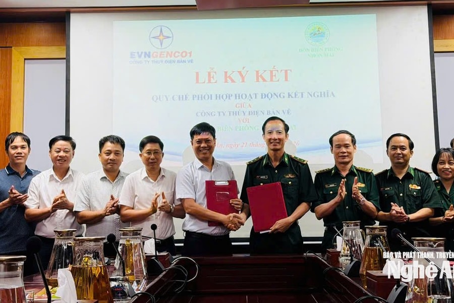 Ký kết quy chế phối hợp giữa Công ty Thủy điện Bản Vẽ và Đồn Biên phòng Nhôn Mai