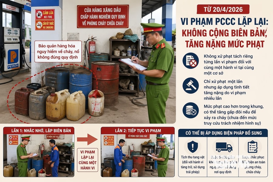Vi phạm PCCC lặp lại nhiều lần: Không cộng biên bản, tăng nặng mức phạt