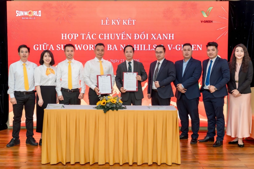 V-Green và Sun Group hợp tác lắp đặt trạm sạc xe điện tại Sun World Ba Na Hills