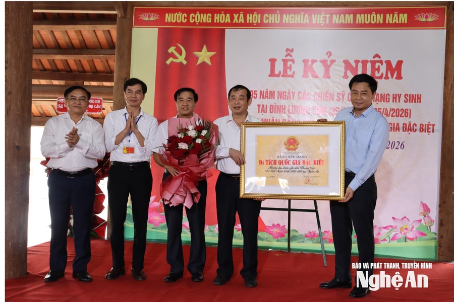 Xã Đô Lương trọng thể đón Bằng xếp hạng Di tích Quốc gia đặc biệt đình Lương Sơn