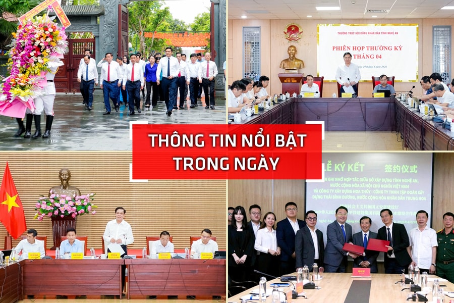 Nghệ An: Thông tin nổi bật ngày 29/4