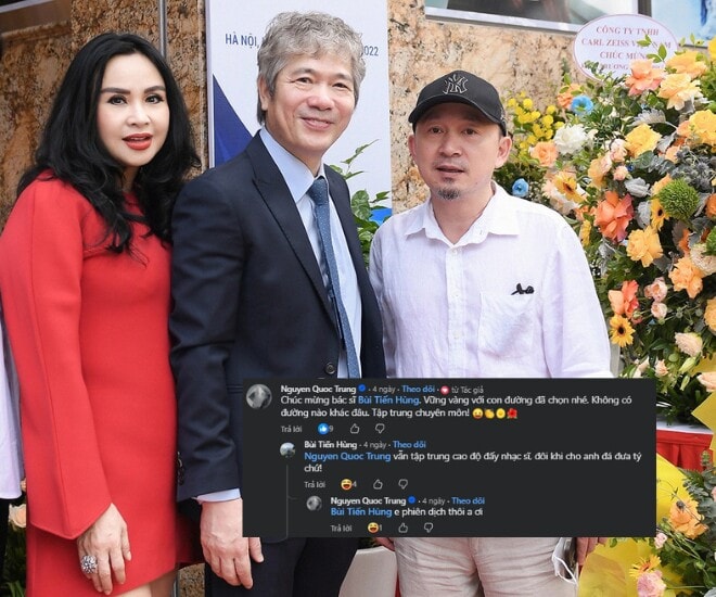NSND Thanh Lam chúc mừng bác sĩ Tiến Hùng nhận vinh danh quốc tế